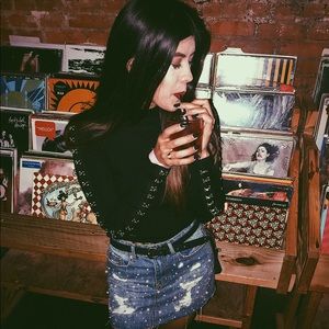 Black crop top sweater